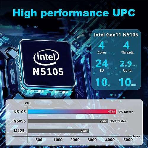 Mini PC, Intel Celeron N5105, 8GB DDR4/256GB ROM