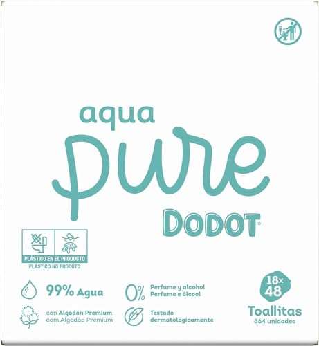 Dodot Toallitas Aqua Pure para Bebé 864 toallitas a 17,06€, cupón  DODOTAQUA10 + compra recurrente » Chollometro