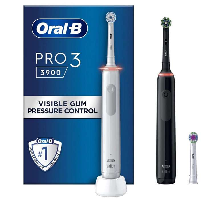 Oral-B pro 3 3.900 Dual cepillos de dientes pack negro y blanco