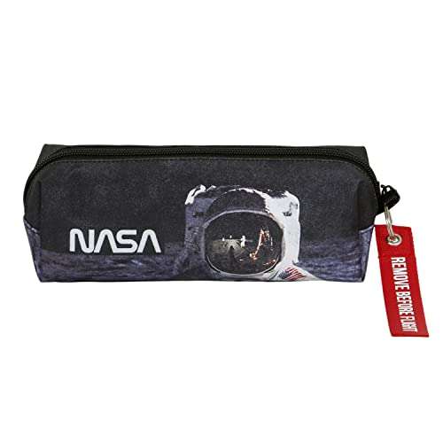 NASA Astronaut-Estuche Portatodo Cuadrado FAN 2.0, Negro, 21 x 8 cm