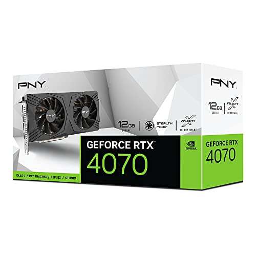 PNY Tarjeta gráfica GeForce RTX 4070 12GB VERTO Dual Fan DLSS 3