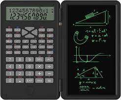 Calculadora científica con tablero de escritura borrable, 240 funciones, pantalla LCD de 2 líneas, calculadora plegable