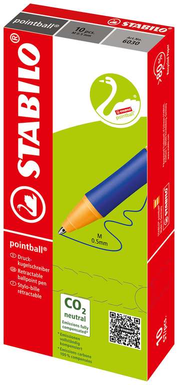 Pack de 10 Bolígrafos stabilo pointball 0,5 mm azul