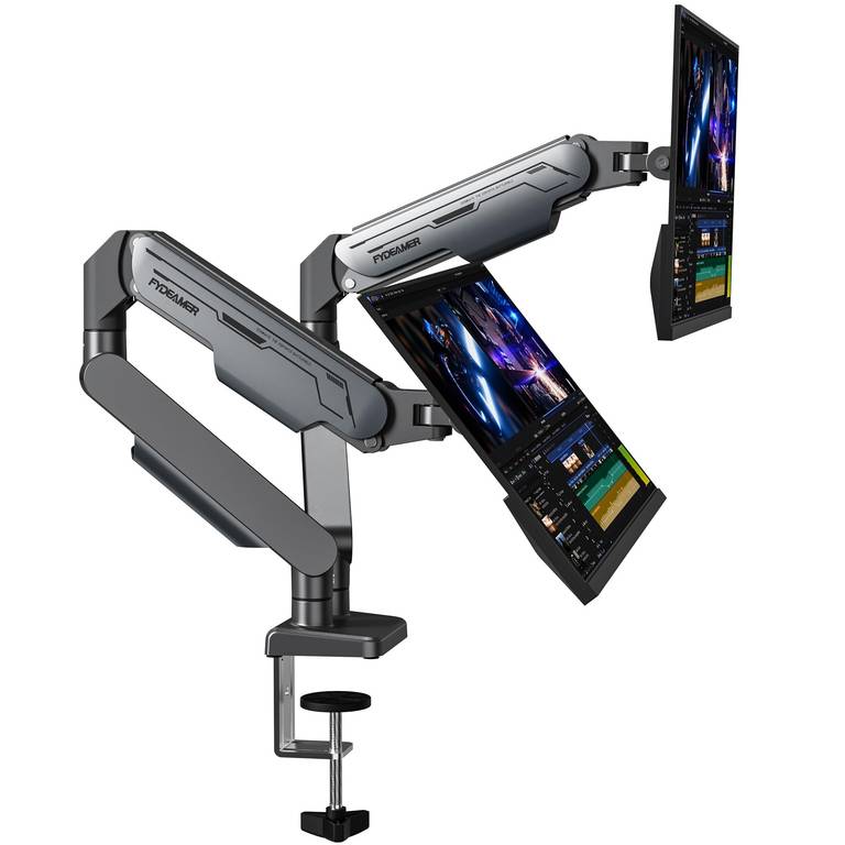 Brazo de monitor dual ajustable para pantallas de 17 a 32 pulgadas