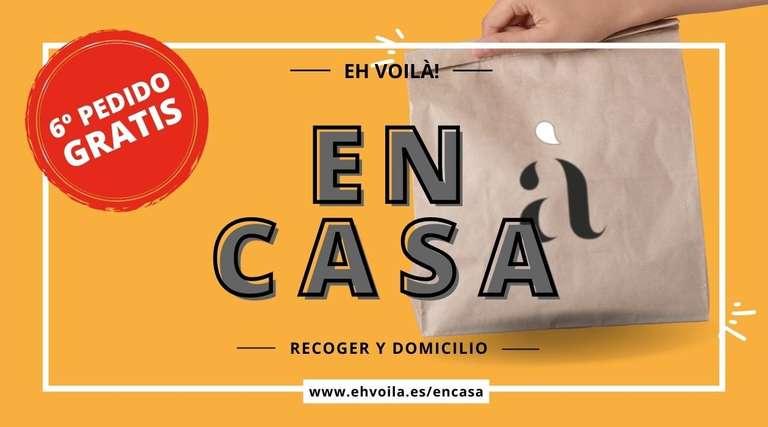 1 pedido gratis cada 5 pedidos a domicilio o para recoger en Eh Voila! (restaurante/crepería en Valladolid)