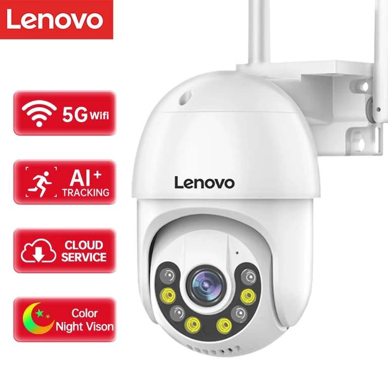 Lenovo cámara IP PTZ , de 3MP 5G WiFi para vigilancia al aire libre