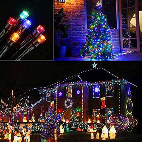 Luces Arbol Navidad - Guirnalda Luces 10M 100 LED Colores con 8 Modelos de lluminación, Conectable, Luces Navidad Exterior