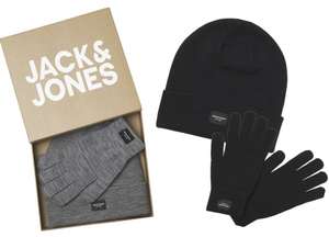 Jack & Jones Caja de regalo gorro y guantes en negro o gris