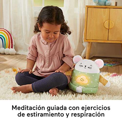 Fisher-Price Ratoncito medita conmigo Peluche con luces relajantes, ayuda a dormir, juguete para niños