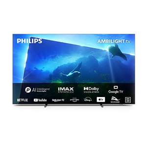 Philips Ambilight OLED818 194 cm (77 Pulgadas) Smart 4K OLED TV | UHD y HDR10+ | 120Hz | Engine P5 AI Picture | Dolby Atmos | Altavoces 40W