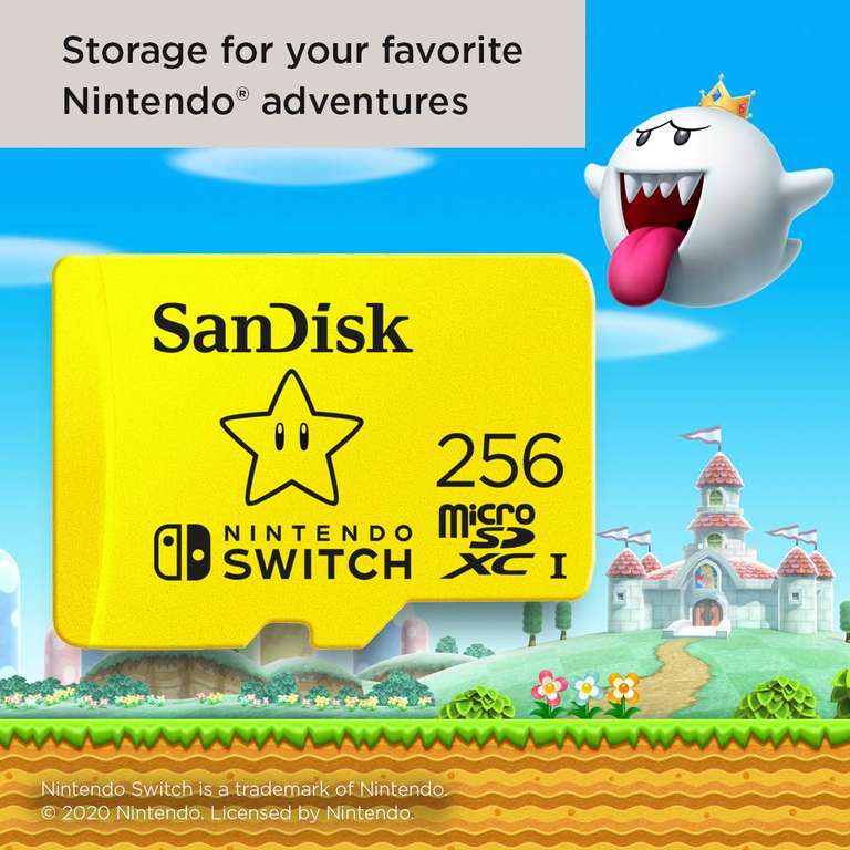 SanDisk 256GB tarjeta microSDXC para consolas Nintendo Switch hasta 100 MB/s UHS-I Class 10 U3