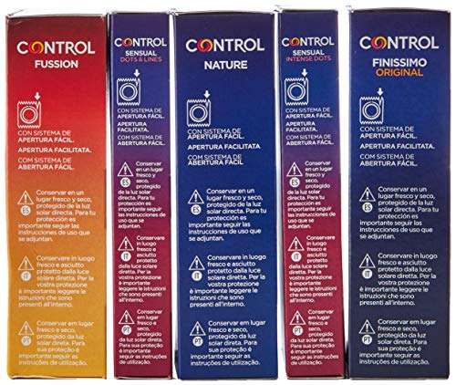 48 Preservativos, Pack de 5 Cajas Control Pleasure Mix