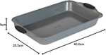 Russell Hobbs Pearlised Lata para asar de 40 cm - Bandeja de horno antiadherente con mangos de silicona de fácil agarre
