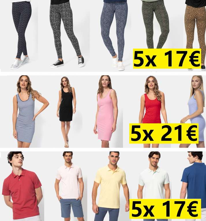 "5 vestidos por 21€" "5 leggin x 17€"... cupón MAS15
