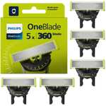 Philips OneBlade Original 360 cuchillas, compatibles con todos los mangos OneBlade y Pro, 5 unidades(modelo QP450/50)(sale la unidad a 8,60)