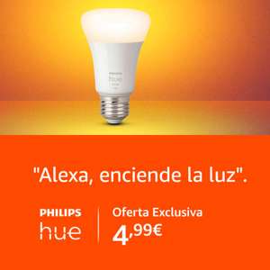 Philips Hue - Bombilla led inteligente E27, Amazon Smart Plug (Cuentas Seleccionadas)
