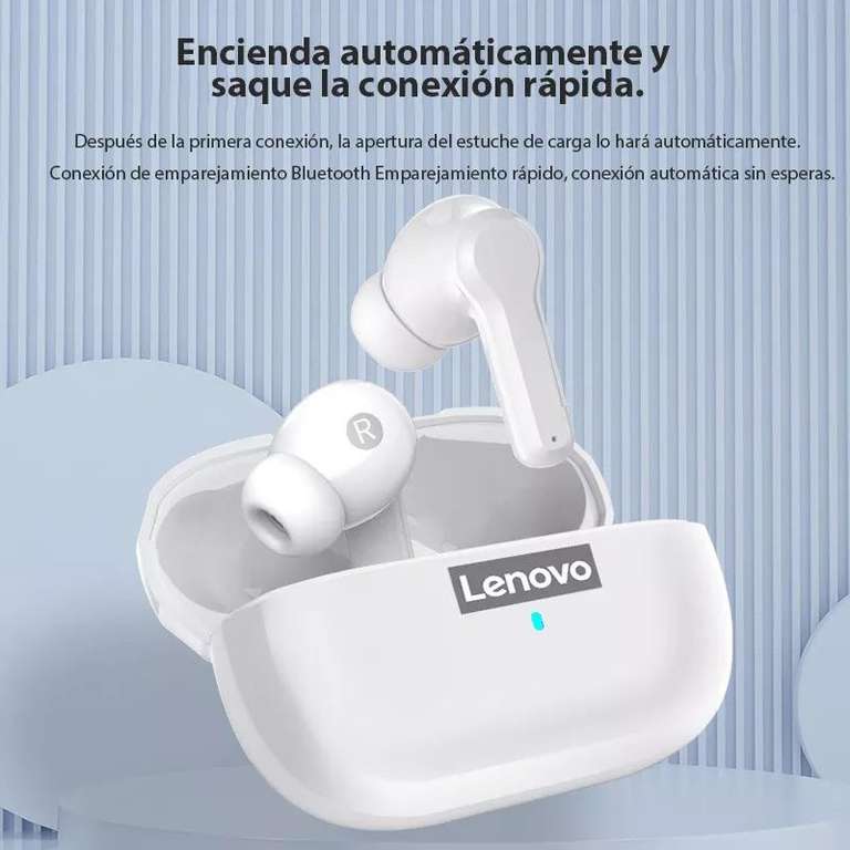 Auriculares Lenovo LP1 TWS Bluetooth 5.0 para PC, Android, iPad, iPhoneiOS, Dual Stereo, reducción de ruido, Hi-Fi
