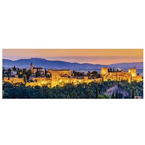 Educa - Alhambra Granada | Puzzle de 1000 Piezas en Formato panorámico. 96 x 34 cm