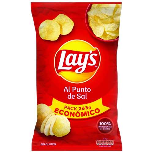 Una bolsa grande de Lay's Patatas Fritas Al Punto de Sal (265g)
