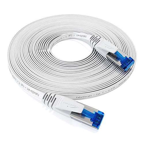 KabelDirekt – Cable Ethernet plano – 10 m (Cable LAN CAT7, 10Gbit/s , conector RJ45)
