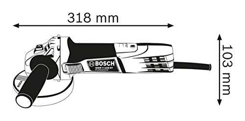 Bosch Professional GWS 7-125 - Amoladora angular sin disco, Color Azul (720W, 11000 rpm)