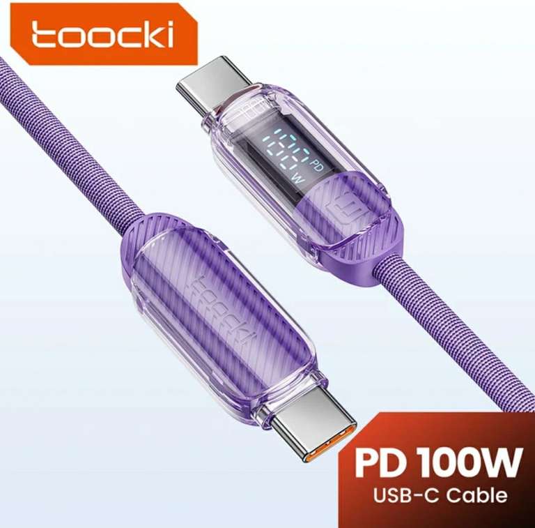 Cable USB tipo C a USB C, cargador de carga rápida, 100W, 5A