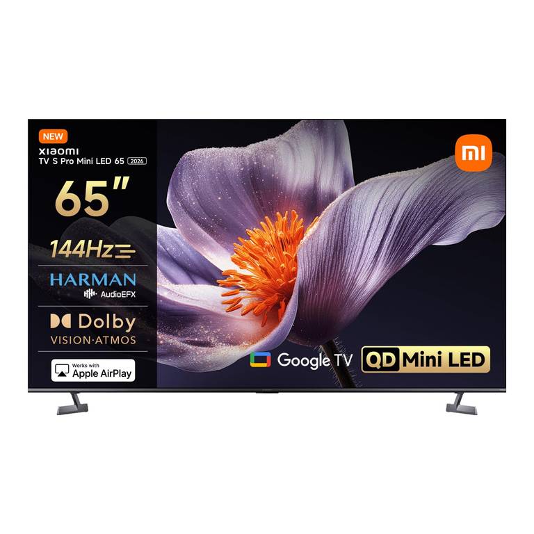 Smart TV 65″ Xiaomi TV S Pro Mini LED (4K QLED, 144Hz, Dolby Vision/Atmos, Google TV, Harman AudioEFX, HDR10+, AirPlay 2, Amazon)