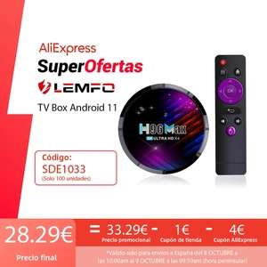 LEMFO-Dispositivo de TV inteligente H96 Max X4, decodificador con Android 11, S905, X4, H96Max - día 8 10 am