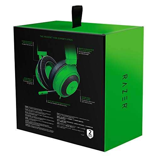 Razer Kraken - para PC, PS4, Xbox One & Switch, Diafragma 50 mm, con controles de línea (en verde o en negro)