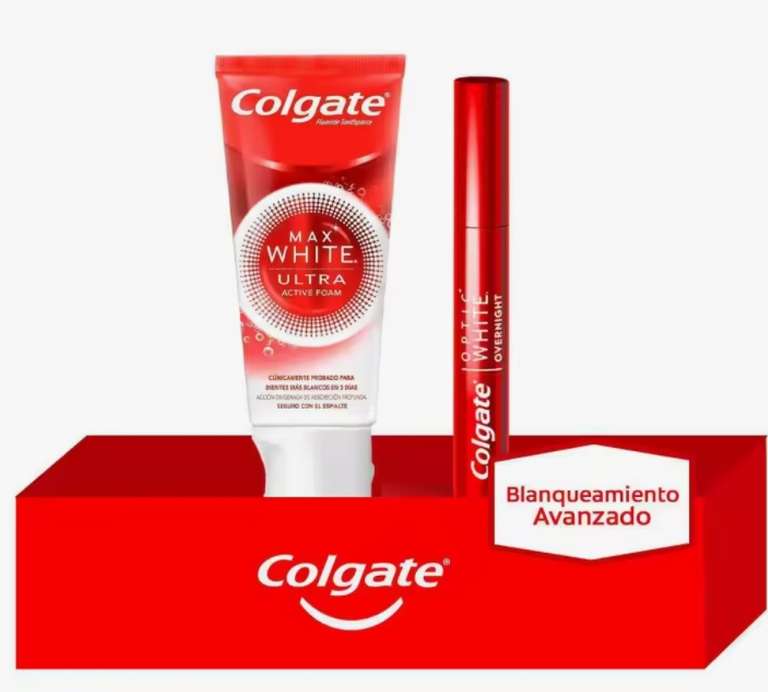 Colgate Pack de Blanqueamiento: pasta de dientes Max White Ultra 50ml y pincel blanqueador Max White Overnight 2.5ml.