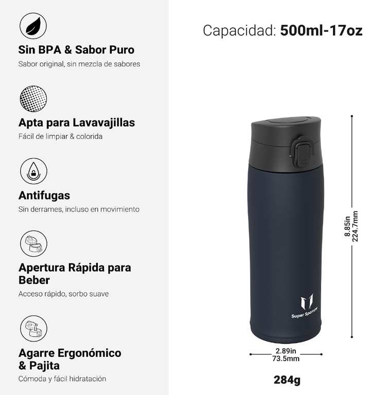 Imagen de Botella Agua Acero Inoxidable Term