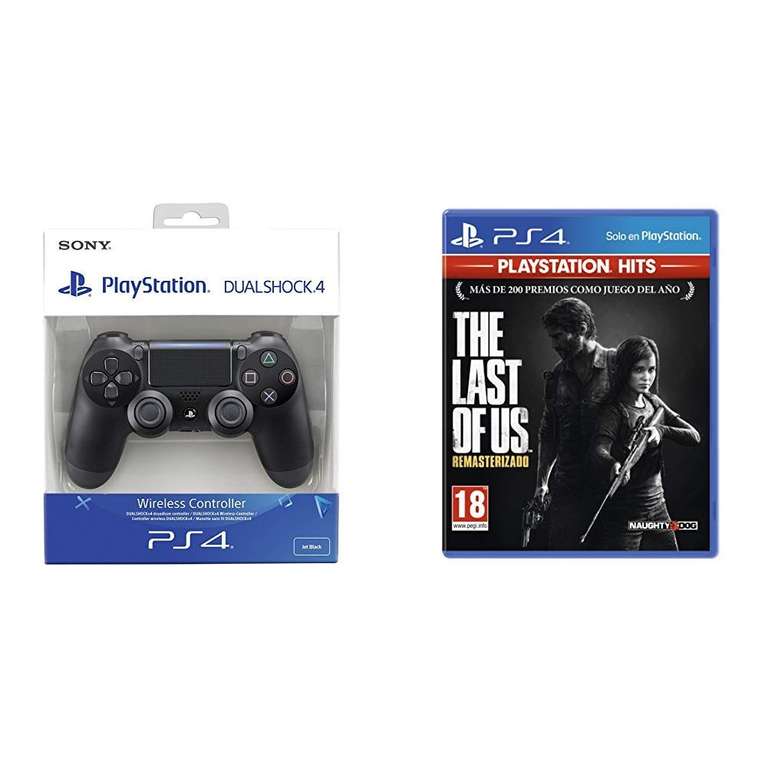 Sony - Dualshock 4 V2 Mando Inalámbrico, Color Negro V2 (PS4) + The Last of us Hits - Otros packs en descripción
