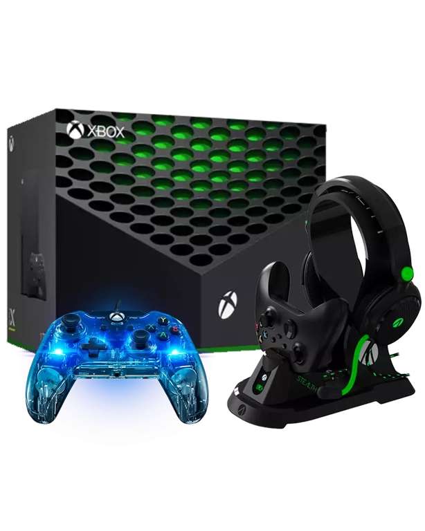 Xbox Series X + Mando Afterglow Prismatic con Licencia Oficial + Ultimate Gaming Station