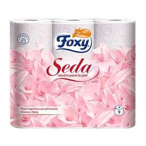 Foxy Seda higiénico 9 rollos a 2,94€ (0,32€/rollo)