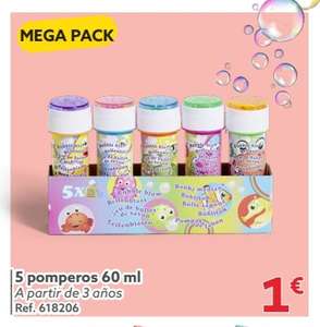 Mega Pack 5 Pomperos de burbujas de 60 ml. x 1€