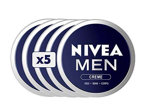 Pack de 5 x 75ml - NIVEA Men - Crema hidratante para hombre