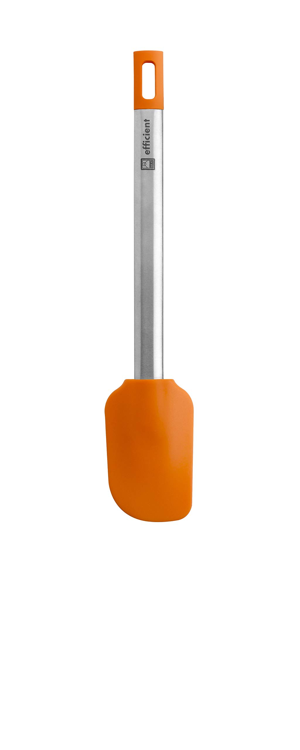 BRA Efficient | Lengua Pastelera de Cocina, Acero INOX, Nailon y Silicona, Naranja, 27.5 cm