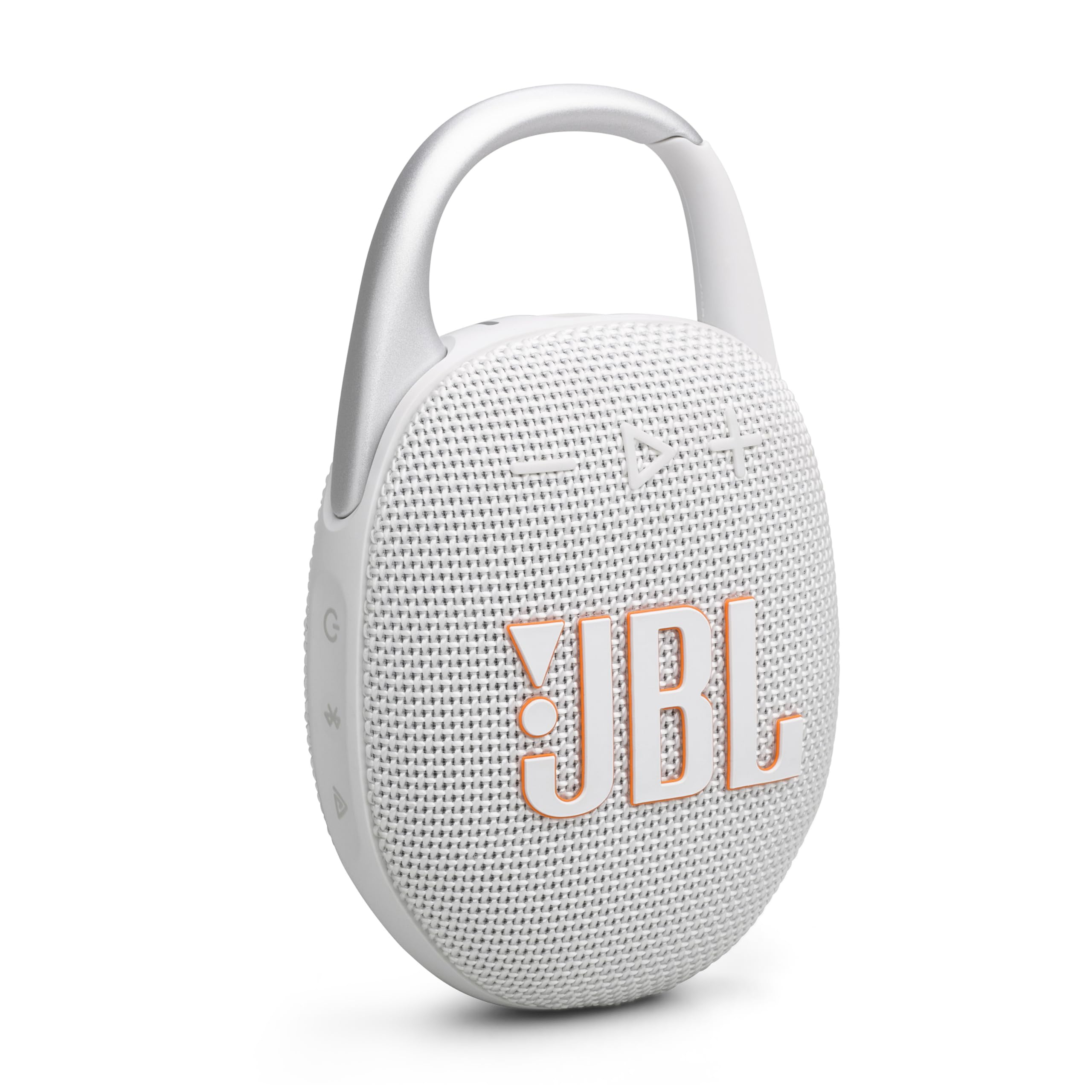 Altavoz JBL Clip 5 Blanco (Bluetooth 5.3, mosquetón integrado, IP67 impermeable, hasta 15h autonomía, Auracast, en Amazon España)
