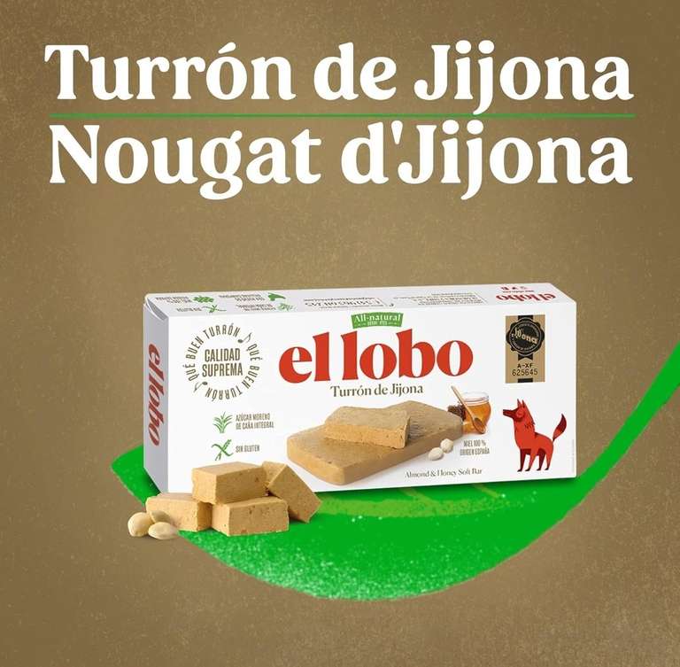 Pack de 3 tabletas de turrón EL LOBO: una de turrón de Jijona, otra de Alicante y otra de yema tostada (750g en total)