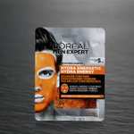 L'Oreal Paris Men Expert Hydra Energetic Tissue Mascarilla facial para hombres, máscara de hoja piel cansada (paquete 1)
