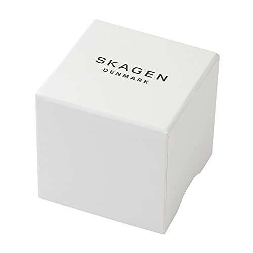 Skagen Reloj para hombre Grenen, mecanismo de tres manecillas con fecha, caja de 37 mm de acero inoxidable reciclado carbón