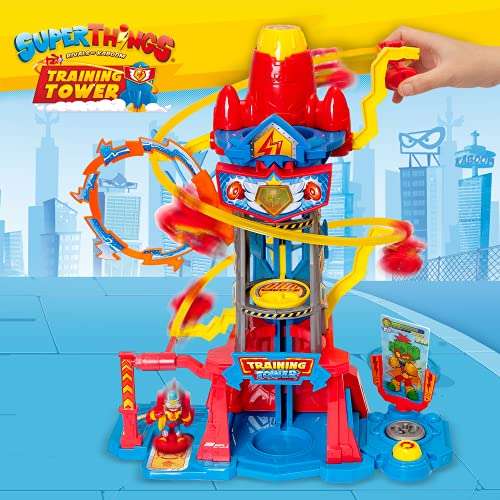 SUPERTHINGS RIVALS OF KABOOM Training Tower – Torre de Entrenamiento con Luces y Sonido, 1 SuperThing y 1 Kazoom Kid Exclusivo