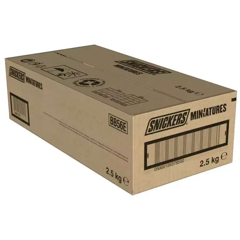 Caja de 2,5 kg de miniaturas Snickers [250 unidades aproximadamente]