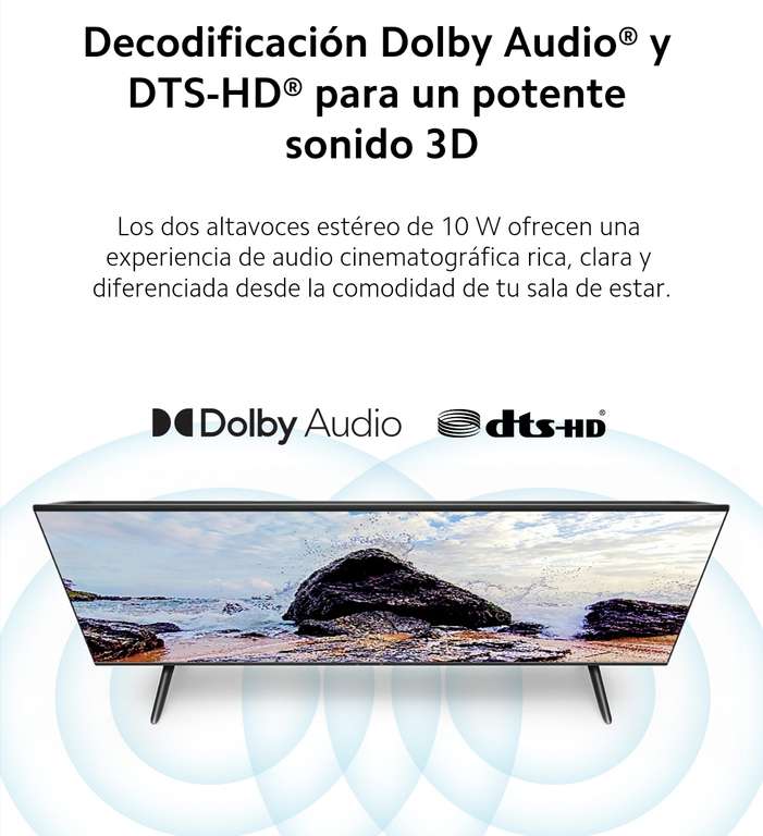 TV LED 55" - Xiaomi Mi TV P1, UHD 4K, Smart TV, HDR10+, Control por voz, Dolby Audio y DTS-HD