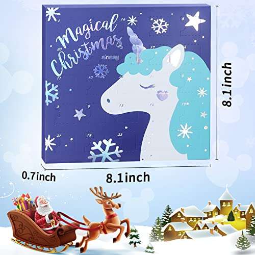 Calendario de Adviento de unicornio con 24 adornos