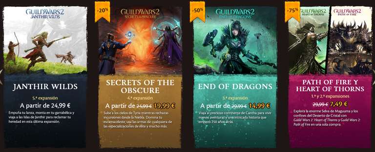Guild Wars 2 Ofertas hasta un 75% de descuento
