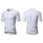 Rion - Ropa de ciclismo para hombre, camiseta blanca de bolsillos