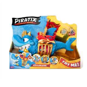 Magic Box Tiburón Rey Piratix con Capitán Hermitt y Tesoro Exclusivo - Juego de Aventura Coleccionable Piratix