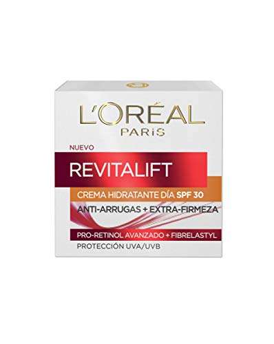 L'Oreal Paris Revitalift Crema de Día Anti-edad Hidratante con Protección Solar SPF 30, Antiarrugas y Extra Firmeza, 50 ml