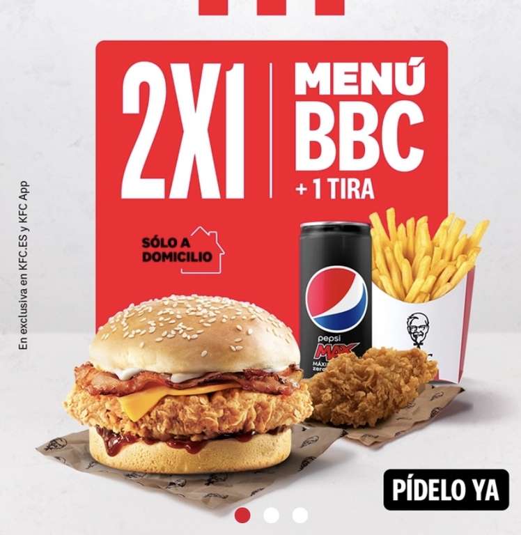 2x1 kFC menu BBC + Tira de pollo